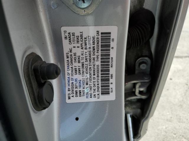Photo 10 from auction – 2011 HONDA CIVIC LX with VIN 2HGFA1F51BH300355