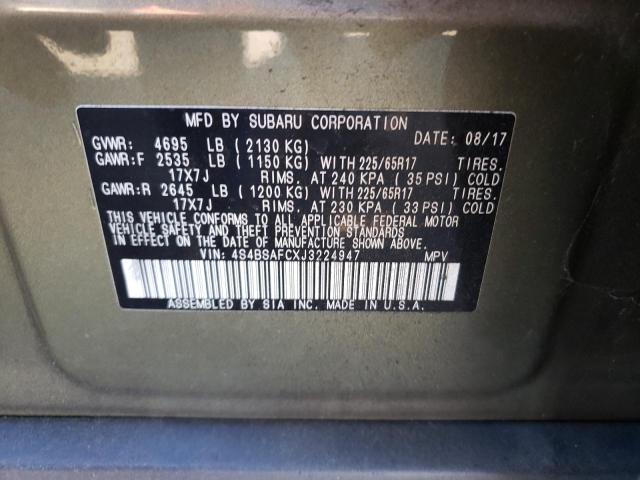 Photo 10 from auction – 2018 SUBARU OUTBACK 2. with VIN 4S4BSAFCXJ3224947