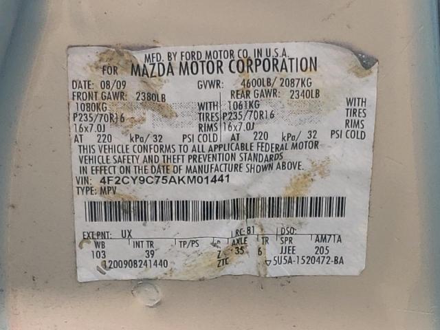 Foto 10 de la subasta – 2010 MAZDA TRIBUTE I con VIN 4F2CY9C75AKM01441