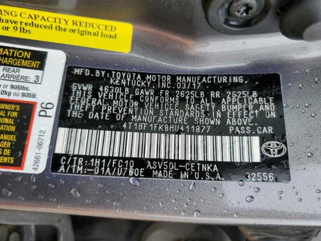 Photo 10 from auction – 2017 TOYOTA CAMRY LE with VIN 4T1BF1FK8HU411877