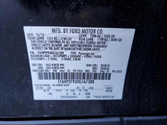 Photo 10 from auction – 2013 FORD TAURUS LIM with VIN 1FAHP2F93DG167388