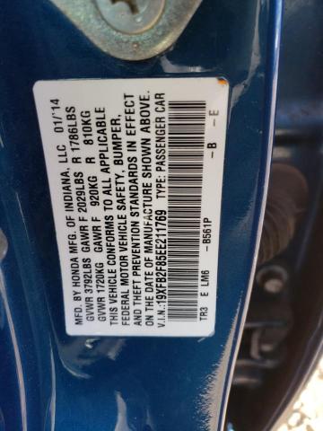Photo 10 from auction – 2014 HONDA CIVIC EX with VIN 19XFB2F85EE211769
