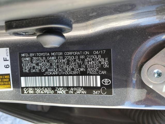 Photo 10 from auction – 2017 TOYOTA PRIUS with VIN JTDKARFU1H3043891