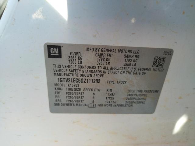 Photo 10 from auction – 2016 GMC SIERRA K15 with VIN 1GTV2LEC5GZ111282