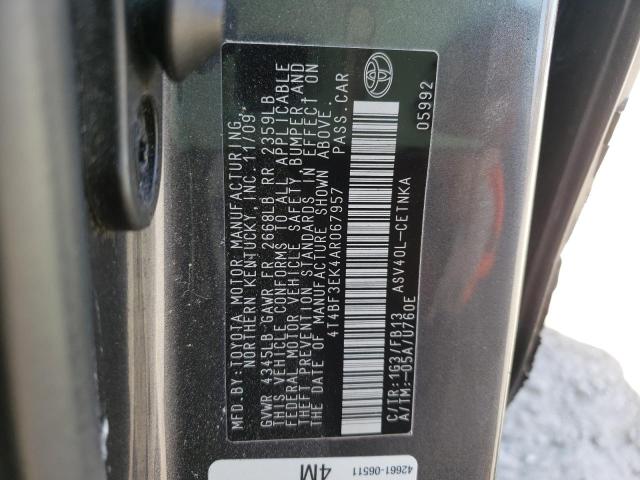 Photo 10 from auction – 2010 TOYOTA CAMRY BASE with VIN 4T4BF3EK4AR067957