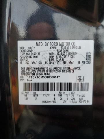 Photo 10 from auction – 2013 FORD F150 SUPER with VIN 1FTEX1CM5DKD00147