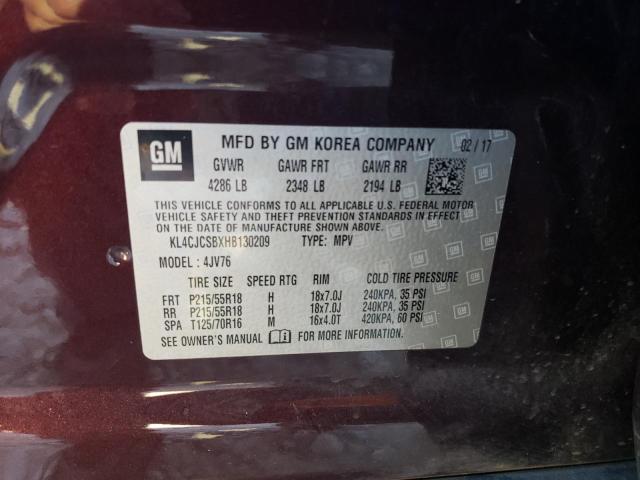 Photo 10 from auction – 2017 BUICK ENCORE ESS with VIN KL4CJCSBXHB130209