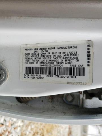 Photo 10 from auction – 2001 TOYOTA COROLLA CE with VIN 1NXBR12E21Z487804