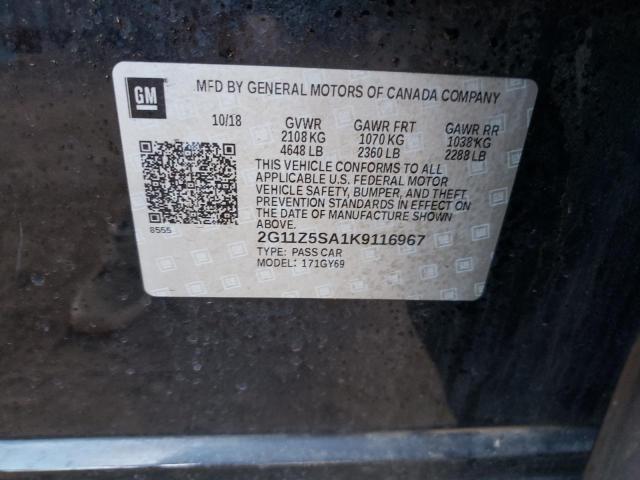 Photo 10 from auction – 2019 CHEVROLET IMPALA LT with VIN 2G11Z5SA1K9116967