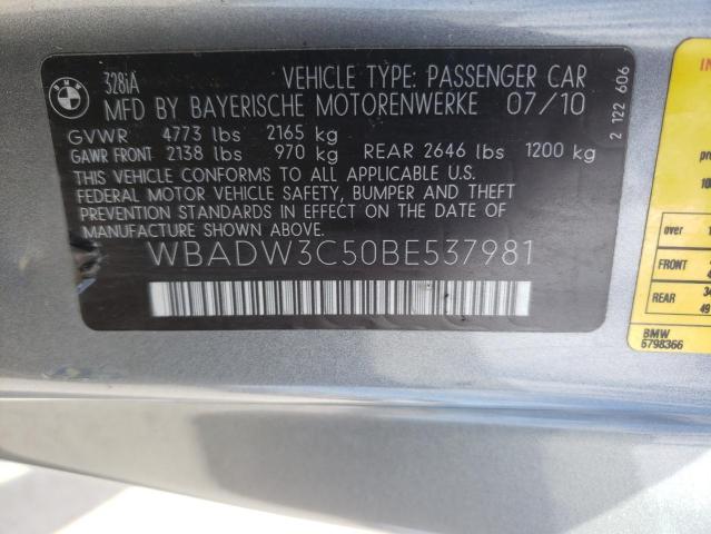 Photo 10 from auction – 2011 BMW 328 I with VIN WBADW3C50BE537981