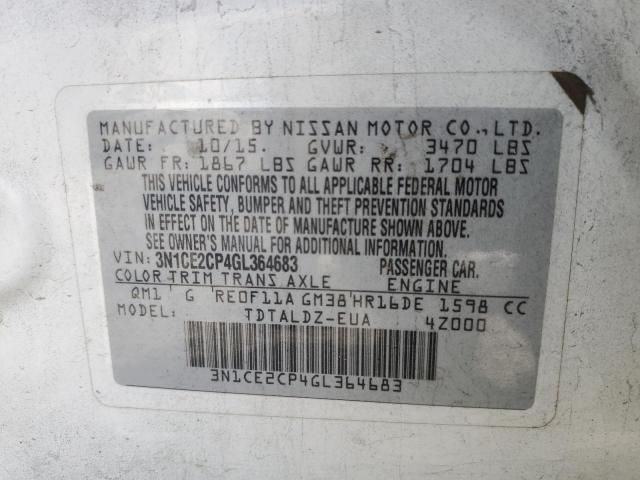 Photo 10 from auction – 2016 NISSAN VERSA NOTE with VIN 3N1CE2CP4GL364683