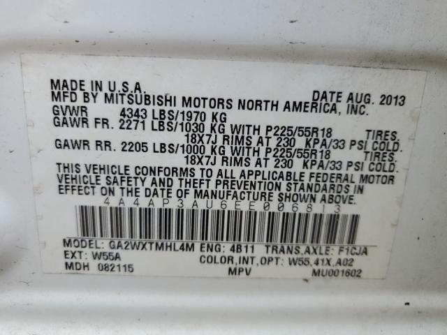 Photo 10 from auction – 2014 MITSUBISHI OUTLANDER with VIN 4A4AP3AU6EE006813