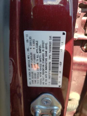 Photo 10 from auction – 2011 HONDA ACCORD EX with VIN 1HGCP2F71BA000354