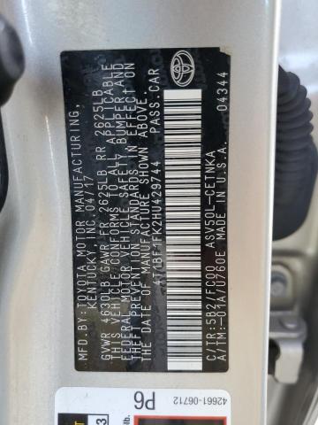 Photo 10 from auction – 2017 TOYOTA CAMRY LE with VIN 4T1BF1FK2HU429744