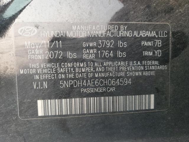 Photo 10 from auction – 2012 HYUNDAI ELANTRA GL with VIN 5NPDH4AE6CH064594