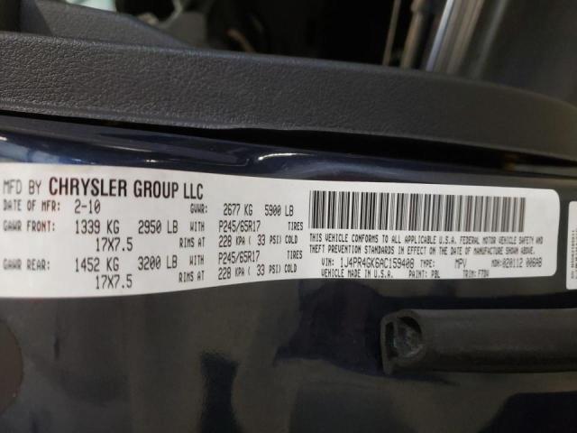 Photo 10 from auction – 2010 JEEP GRAND CHER with VIN 1J4PR4GK6AC159408