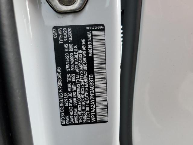 Photo 10 from auction – 2022 PORSCHE CAYENNE with VIN WP1AA2AY2NDA03370