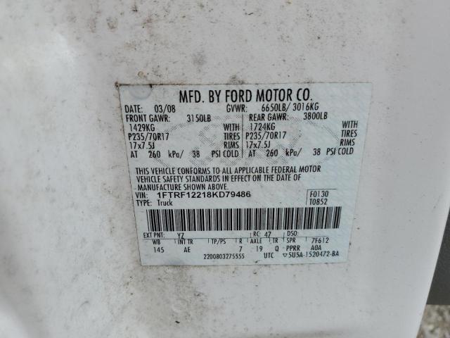 Photo 10 from auction – 2008 FORD F150 with VIN 1FTRF12218KD79486