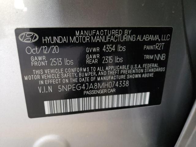Photo 10 from auction – 2021 HYUNDAI SONATA SE with VIN 5NPEG4JA8MH074338