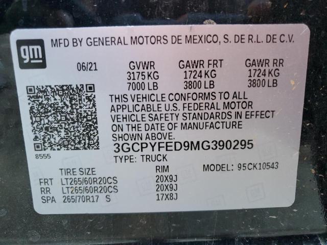 Photo 10 from auction – 2021 CHEVROLET SILVERADO with VIN 3GCPYFED9MG390295
