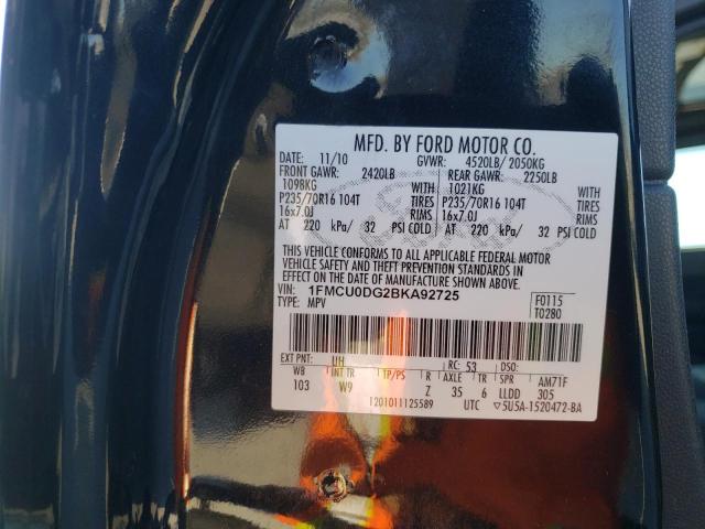 Zdjęcie 10 z aukcji – 2011 FORD ESCAPE XLT z VIN 1FMCU0DG2BKA92725