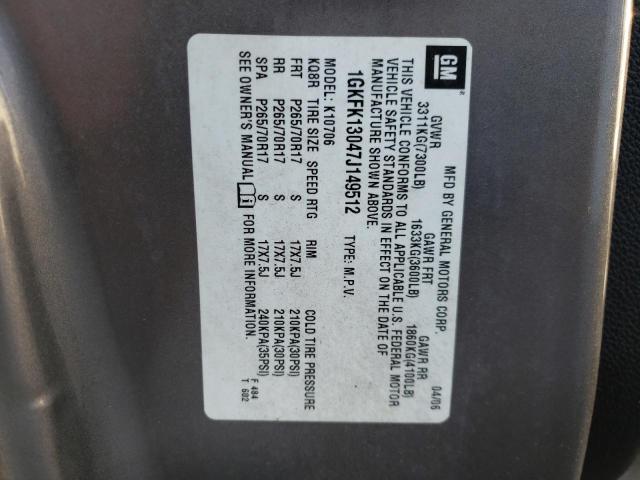 Photo 10 from auction – 2007 GMC YUKON with VIN 1GKFK13047J149512