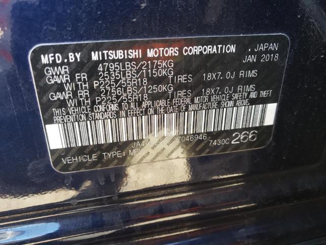 Photo 10 from auction – 2018 MITSUBISHI OUTLANDER with VIN JA4AD2A37JZ046946