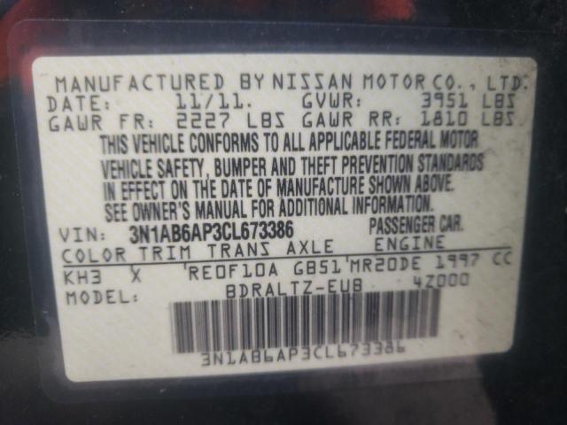 Photo 10 from auction – 2012 NISSAN SENTRA 2.0 with VIN 3N1AB6AP3CL673386