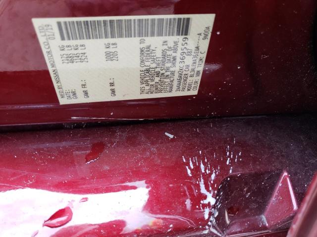 Photo 10 from auction – 2019 NISSAN MAXIMA S with VIN 1N4AA6AV2KC369559