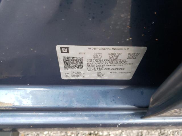 Photo 10 from auction – 2019 CHEVROLET SILVERADO with VIN 1GCUYEED5KZ196356