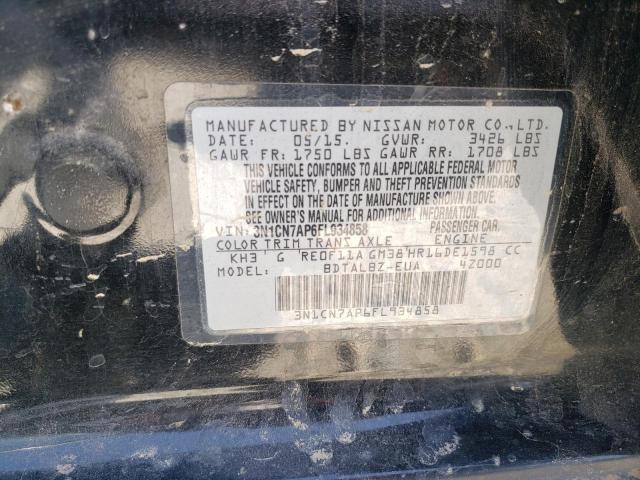 Photo 10 from auction – 2015 NISSAN VERSA S with VIN 3N1CN7AP6FL934858