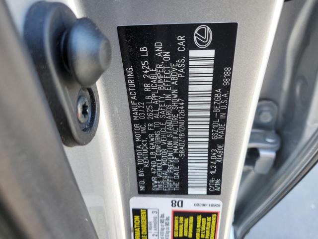 Photo 10 from auction – 2022 LEXUS ES 350 BAS with VIN 58ADZ1B12NU126447