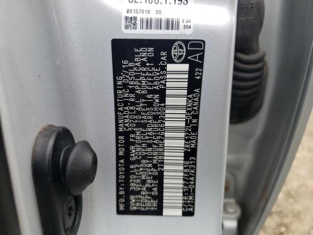 Photo 10 from auction – 2016 TOYOTA COROLLA L with VIN 2T1BURHE7GC623004