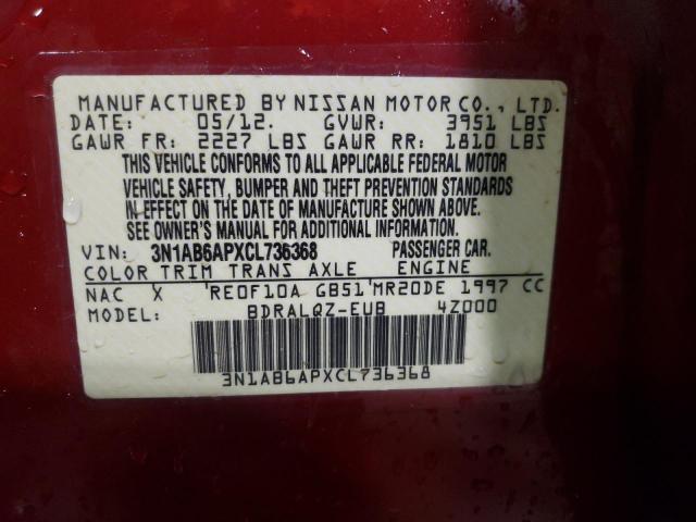 Photo 10 from auction – 2012 NISSAN SENTRA 2.0 with VIN 3N1AB6APXCL736368