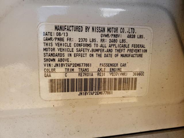 Photo 10 from auction – 2014 INFINITI Q50 BASE with VIN JN1BV7AP2EM677861