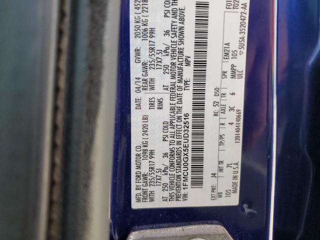 Photo 10 from auction – 2014 FORD ESCAPE SE with VIN 1FMCU0GX5EUD32516