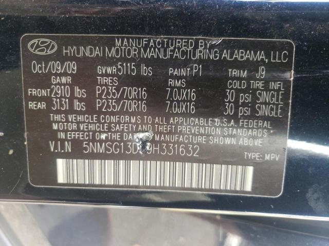 Photo 10 from auction – 2009 HYUNDAI SANTA FE G with VIN 5NMSG13D59H331632
