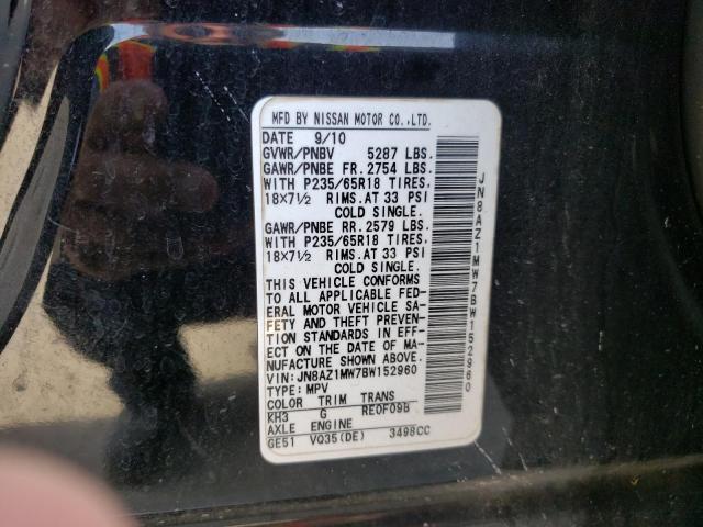 Photo 10 from auction – 2011 NISSAN MURANO S with VIN JN8AZ1MW7BW152960