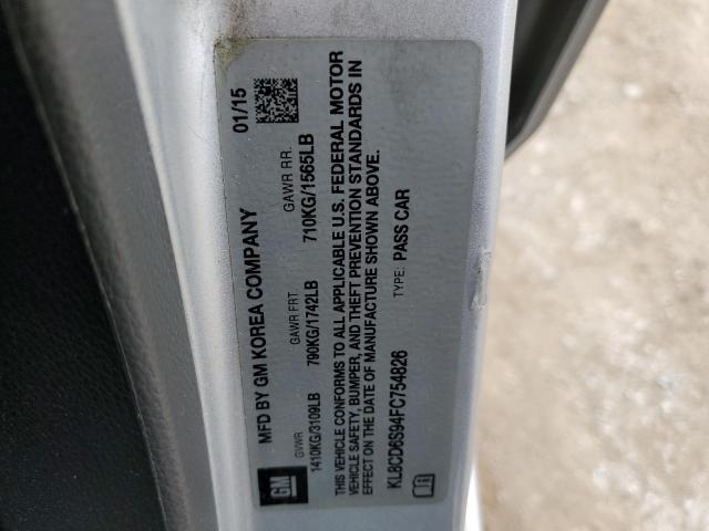Zdjęcie 10 z aukcji – 2015 CHEVROLET SPARK 1LT z VIN KL8CD6S94FC754826