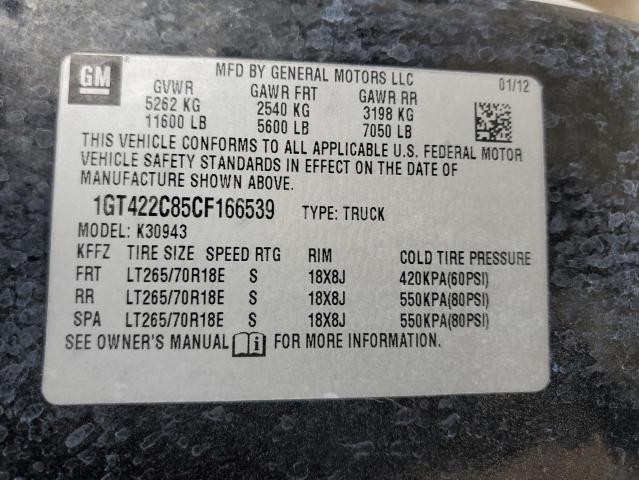 Photo 10 from auction – 2012 GMC SIERRA K35 with VIN 1GT422C85CF166539