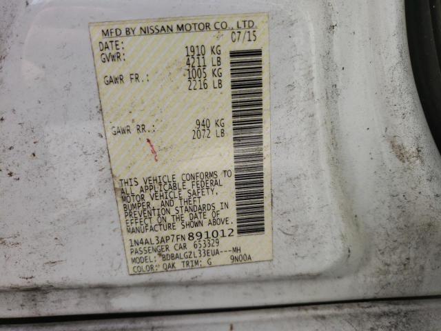 Photo 10 from auction – 2015 NISSAN ALTIMA 2.5 with VIN 1N4AL3AP7FN891012