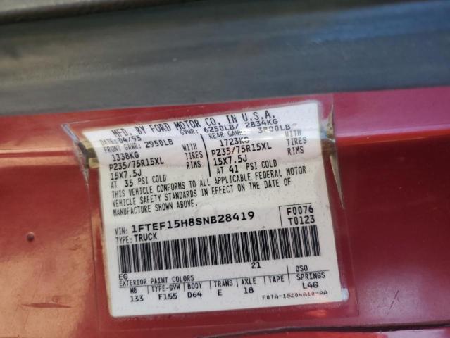 Photo 10 from auction – 1995 FORD F150 with VIN 1FTEF15H8SNB28419