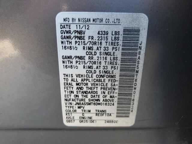 Photo 10 from auction – 2013 NISSAN ROGUE S with VIN JN8AS5MT6DW016324