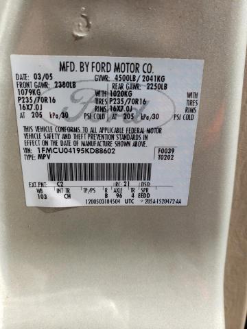 Photo 10 from auction – 2005 FORD ESCAPE LIM with VIN 1FMCU04195KD88602
