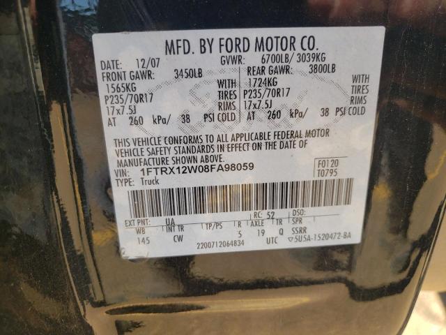 Photo 10 from auction – 2008 FORD F150 with VIN 1FTRX12W08FA98059