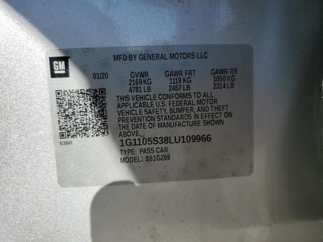 Photo 10 from auction – 2020 CHEVROLET IMPALA PRE with VIN 1G1105S38LU109966