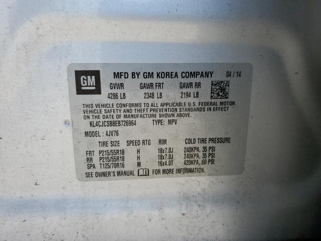 Photo 10 from auction – 2014 BUICK ENCORE with VIN KL4CJCSB8EB726964