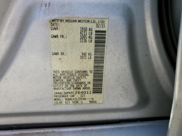 Photo 10 from auction – 2015 NISSAN ALTIMA 2.5 with VIN 1N4AL3APXFC264011