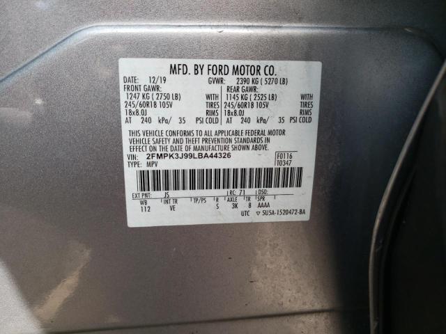 Photo 10 from auction – 2020 FORD EDGE SEL with VIN 2FMPK3J99LBA44326