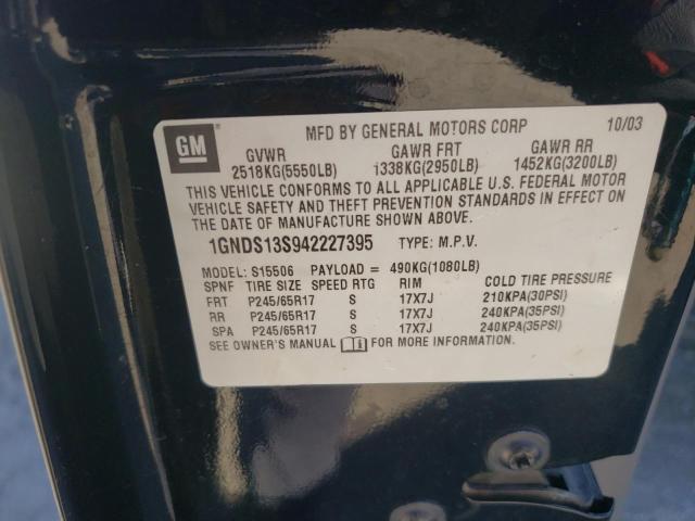 Photo 10 from auction – 2004 CHEVROLET TRAILBLAZE with VIN 1GNDS13S942227395